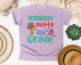 Straight Outta 4th Grade Sneakers graphic tee in Orchid