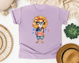 Lion In Flag Outfit graphic tee in Orchid