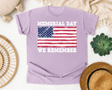 Memorial Day We Remember graphic tee in Orchid