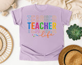 Teacher Life Stacked graphic tee in Orchid