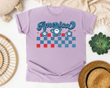 America Blue graphic tee in Orchid