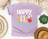 Happy 100th Day Of School graphic tee in Orchid