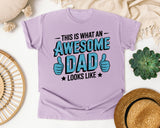This Is What An Awesome Dad Looks Like Teal graphic tee in Orchid