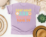 Keep Calm And Welcome Back To School graphic tee in Orchid
