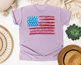 Star Spangled Banner Flag graphic tee in Orchid