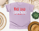 My Dad Rocks Red graphic tee in Orchid