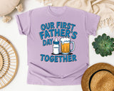 Our First Father's Day Together Grey graphic tee in Orchid