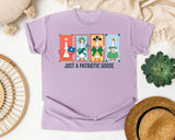 Just A Patriotic Goose graphic tee in Orchid