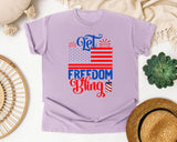 Let Freedom Bling Red graphic tee in Orchid