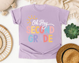 Oh Hey Second Grade graphic tee in Orchid