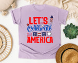 Let's Celebrate America graphic tee in Orchid