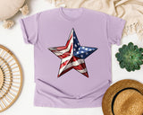 American Flag Star graphic tee in Orchid