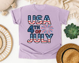 USA 4th Of July Grey graphic tee in Orchid