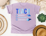 Teach Kindness Compassion Confidence graphic tee in Orchid
