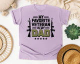 My Favorite Veteran Is My Dad Black graphic tee in Orchid