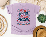 Red White And Blue 250 graphic tee in Orchid