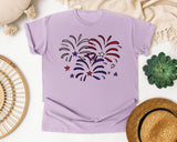 Patriotic Fireworks Burst graphic tee in Orchid