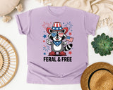 Feral And Free Grey graphic tee in Orchid