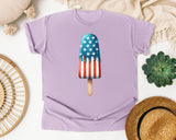 American Flag Popsicle graphic tee in Orchid