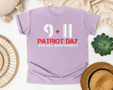 Patriot Day We Will Never Forget White graphic tee in Orchid