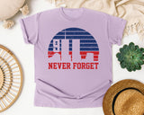 Never Forget Navy 2 graphic tee in Orchid