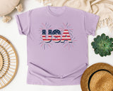 USA Grey graphic tee in Orchid