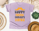 Happy First Father's Day Gold graphic tee in Orchid