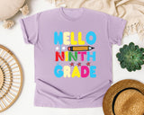 Hello Ninth Grade graphic tee in Orchid