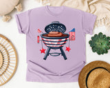 Patriotic BBQ Grill graphic tee in Orchid
