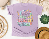 First Day Of School Vibes graphic tee in Orchid