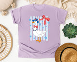 Patriotic Goose Bow graphic tee in Orchid