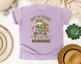 Off To Teach Tiny Humans Frog graphic tee in Orchid