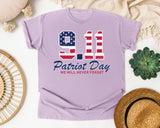 Patriot Day We Will Never Forget Navy graphic tee in Orchid