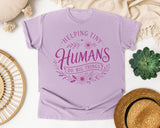 Helping Tiny Humans Do Big Things Floral graphic tee in Orchid