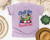 Chill The Fourth Out Grey 2 graphic tee in Orchid