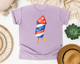Patriotic Firecracker Rocket graphic tee in Orchid