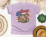 Army Step Dad graphic tee in Orchid