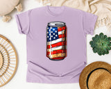 American Flag Soda Can graphic tee in Orchid