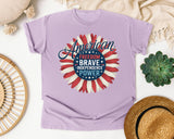 American Freedom Brave Independence Power graphic tee in Orchid
