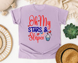 Oh My Stars And Stripes graphic tee in Orchid
