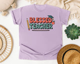 Blessed Teacher Grey graphic tee in Orchid