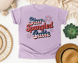 Star Spangled Cutie Grey graphic tee in Orchid