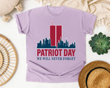 Patriot Day We Will Never Forget Red graphic tee in Orchid