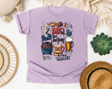 BBQ Beer And Being A Dad My Three Talents Grey graphic tee in Orchid