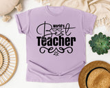 World's Best Teacher graphic tee in Orchid
