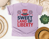 Sweet Land Of Liberty Red 3 graphic tee in Orchid
