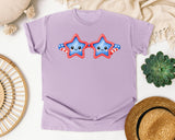 Patriotic Star Sunglasses graphic tee in Orchid