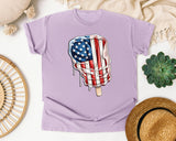Dripping Flag Popsicle graphic tee in Orchid