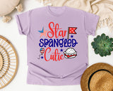 Star Spangled Cutie Red graphic tee in Orchid