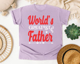 World's Greatest Father Red graphic tee in Orchid